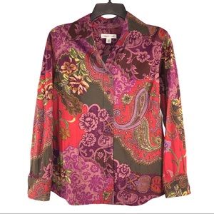 Coldwater Creek Mixed Floral Shirt